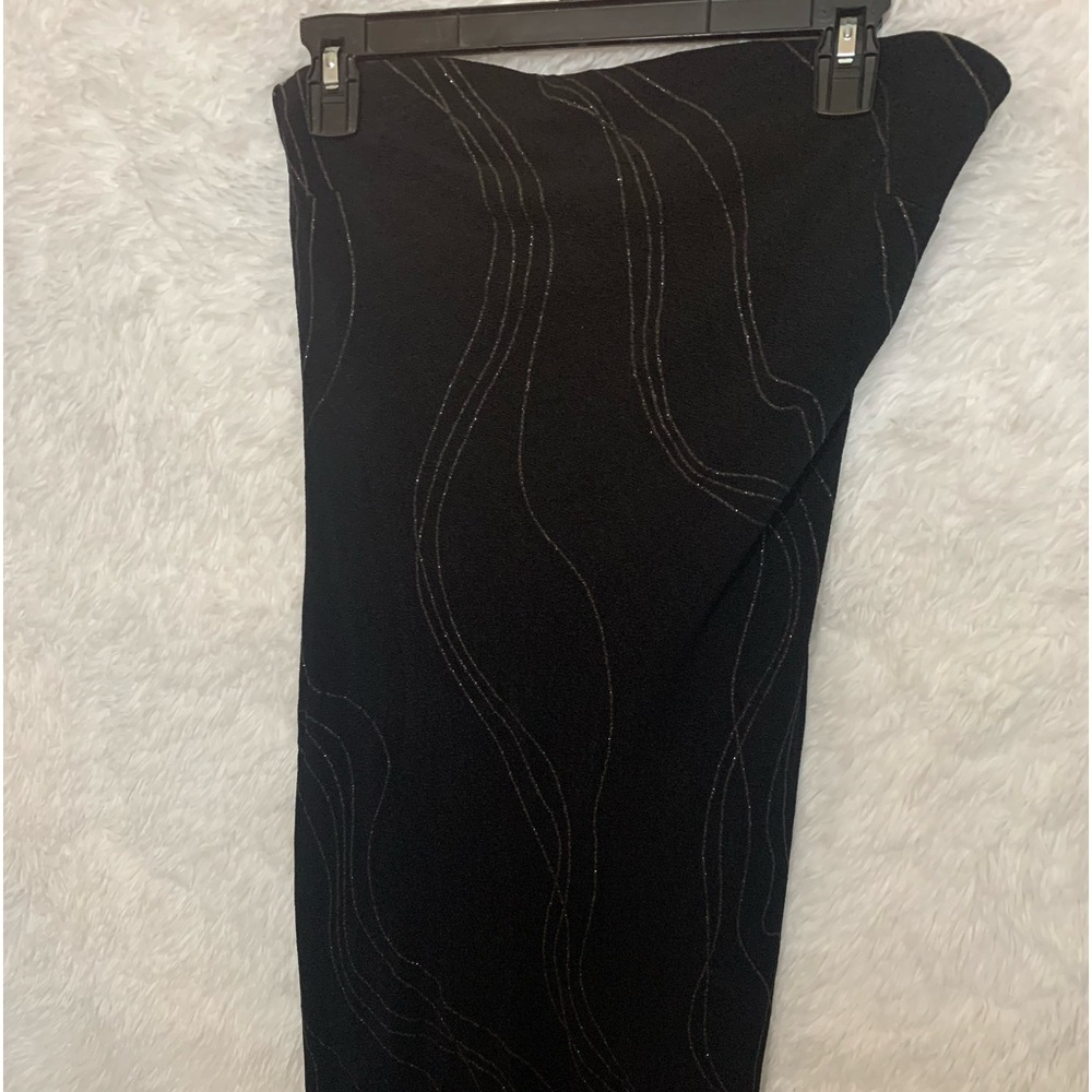 Express Womans A-Line Dress Tube Sleeveless Black Glitter Built in Bra Size L